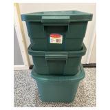 Totes (2) 10 gal/ Rubbermaid & (1) misc