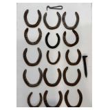 Vtg Horse shoes(15)  & misc