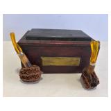 Vtg Pipes & wood box