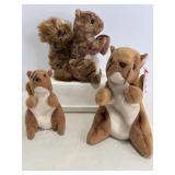 (3) Ty plush squirrels
