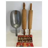 Vtg Wooden rolling pins & aluminum ...