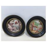 Vtg Foil Art on brass plates made in England...