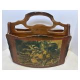 Vtg wood sheet music or magazine holder
