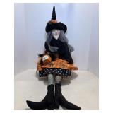 Vtg Halloween witch fabric body 36"H