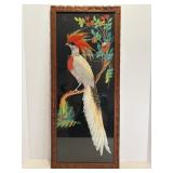 Framed Mexican feather folk art 13" x 30"