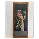 Framed Mexican feather folk art 13"x 30"