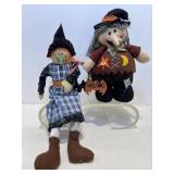 Vtg Halloween witch fabric bodies (1) shelf sitter