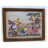 Vtg Print & frame 13" W x 10"H