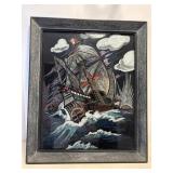 Pirate ship Art & frame 19.5"W x 23"H