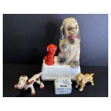 Vtg Chalkware Begging puppy dog figurine 6"H &....