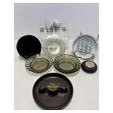 Vtg Ashtrays & shot glass