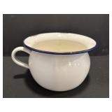 Vtg Enamel chamber pot