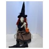 Vtg Halloween witch fabric body 29"H