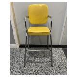 Vtg Childs high stool chair retro yellow