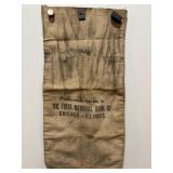 Vtg First National Bank of Chicago Money Bag
