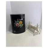 Vtg MCM Gold Metal single record stand & ...