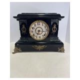 Vtg Metal clock with key (no back) not sure ...