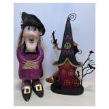 Glitter haunted House 16"H (lights up) & ....