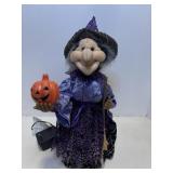 Fiber Optics Halloween witch (works) 15"H