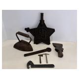 Vtg Cival War grave maker with flag holder...
