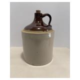 Vtg two-toned Stoneware Whiskey jug 14" H with ...