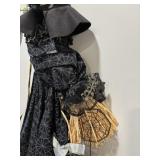 Vtg hanging witch (no face) with broom 25"H