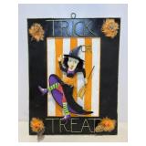 Vtg metal Trick ot Treat wall hanging 14"W x 18"H