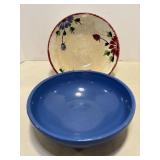 Southern potteries handpainted bowl 10" dia..