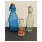 Vintage Milk Bottles 11', 9.5' & 5'H