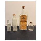 Vintage Medicine Bottles 8.25' Tallest Bottle