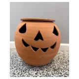 Terra Cotta Jack O Lantern& Flower Pot Top 16'H