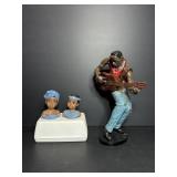 10' Guitarist Figurine & 3' Girl Busts one broke