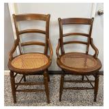 Caned Ladder Back Chairs 32'H Seat 17'H