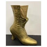 Vtg Brass boot vase 8.5'H