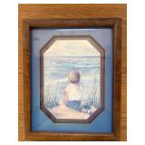 Vtg 'Young Boy Sitting' by The Seashore by...