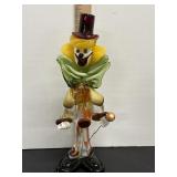 Hand blown glass clown 11'H