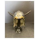 Polished steel Viking warrior helmet 8'W x ...