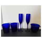 Vtg Cobalt Blue Libby's glassware