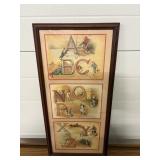 Vtg Alphabet Nursery print 11'W x 23'H