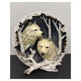 Vtg 3D Wolf plate 8'H