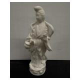 Vtg white porcelain oriental goddess statue 6'H
