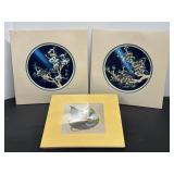 Vtg Set of  (2) Japanese Matted art - signed 9'...