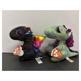 Vtg Ty beanie boos dragons 'Cinder & Arora
