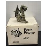 Vtg Perth Pewter AC-25 Dragon 1'-2'H