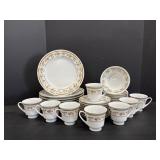 Vtg 10' Dia plates & (8) cups & saucers & ...