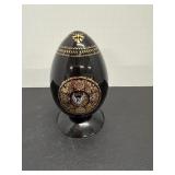 Russian porcelain egg with 24Kt gold details 3.5'