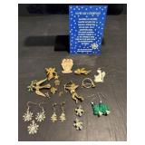 Angel pins, pendant, Christmas tree earrings & ...