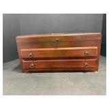 Vtg Wooden jewelry box 15.25" x 10" D x....