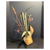 Modern wood loon flower display by Wood-n-things..