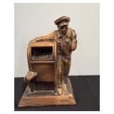 Vtg Copper plated metal coin bank from Beloit...